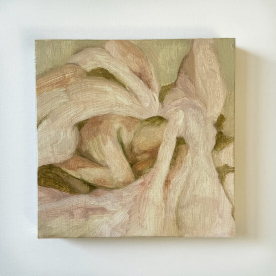 Seraph in Bed, oil on panel, 6x6", 2024