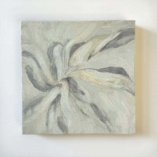 Snow Angel Cherub, oil on panel, 6x6", 2024