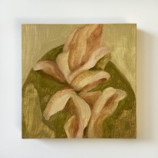 Cherub at Gate, oil on panel, 6x6", 2024