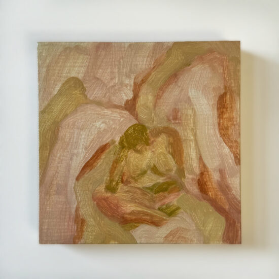 Seraph Reading, oil on panel, 6x6", 2024