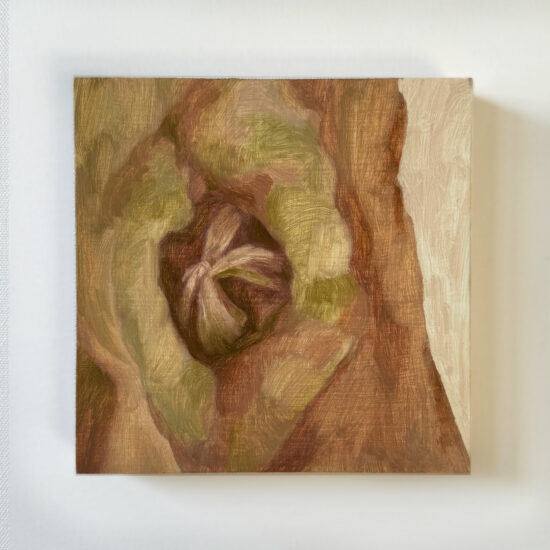 Seraph in Tree, oil on panel, 6x6", 2024