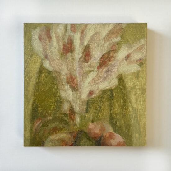 Cherub Guarding Eden, oil on panel, 6x6", 2024